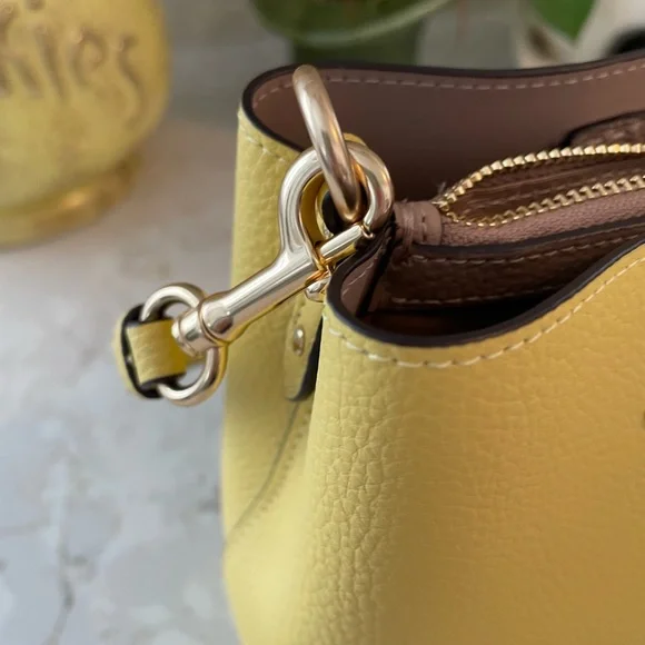 Coach Yellow Mini Bucket Crossbody Bag GH - Picture 8 of 9